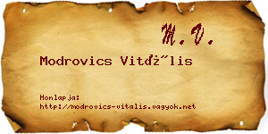 Modrovics Vitális névjegykártya